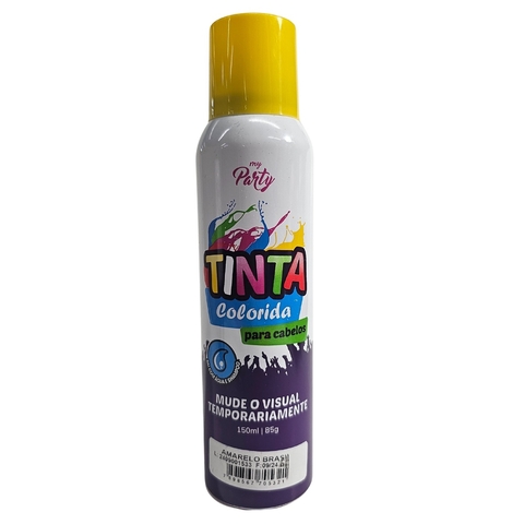 Tinta Temporária Spray de Cabelos Amarelo Brasil My Party 150ml / 85g