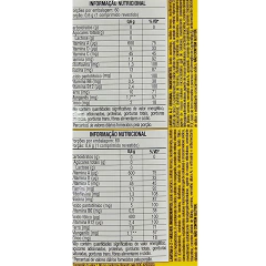 Informação nutricional do Kit Familhao Suplemento Alimentar A-Z Original com A-Z, Mulher, Cabelos e Unhas Lavitan Cimed.