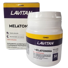 Suplemento Alimentar Melatonina Morango Lavitan Cimed 30 Comprimidos Mastigáveis