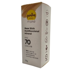 Base Stick Multifuncional Mineral FPS 70 UVA/UVB Bege Médio Vegano Make Piatan Natural 3,8g