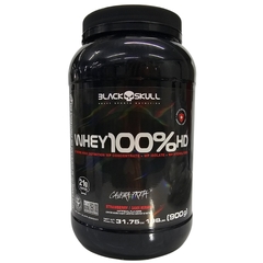 Whey em Pó Concentrado, Isolado e Hidrolisado Sabor Morango 100% HD Black Skull 900g