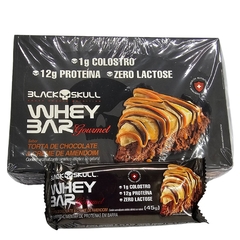 Kit 12 Whey Bar Barra de Proteínas Gourmet Sabor Torta de Chocolate & Creme de Amendoim Black Skull 45g