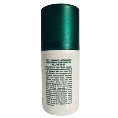 Frasco de Hidratante Desodorante para os Pés Massageador 3 em 1 da marca Dermopés, embalagem roll-on de 90ml com tampa verde.