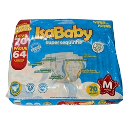 Fralda IsaBaby Super Sequinha Hora de Ninar M 70 Und