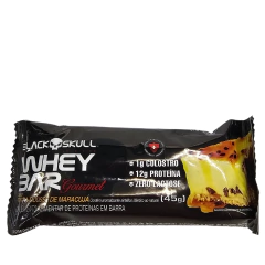 Whey Bar Barra de Proteínas Gourmet Sabor Torta de Mousse de Maracujá Black Skull 45g