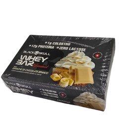 Kit 12 Whey Bar Barra de Proteínas Gourmet Sabor Ganache de Chocolate Branco Black Skull 45g
