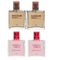 Kit 2 Deo Colônia Spray Feminina Madeira do Oriente Femme + 2 Masculina Madeira do Oriente Gold Abelha Rainha