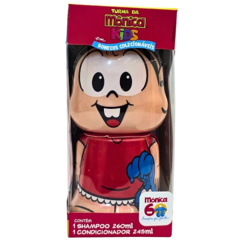 Shampoo 260ml + Condicionador 245ml Mônica Turma da Mônica Kids Em Bonecos Colecionáveis Cia. da Natureza