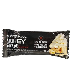 Whey Bar Barra de Proteínas Gourmet Sabor Ganache de Chocolate Branco Black Skull 45g