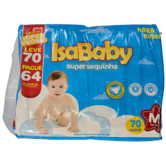 Fralda IsaBaby Super Sequinha Hora de Ninar M 70 Und