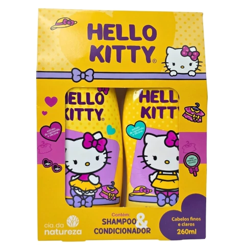 Kit Shampoo + Condicionador Cabelos Finos e Claros Hello Kitty Cia. da Natureza