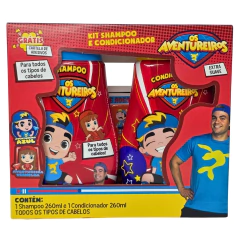 Kit Shampoo + Condicionador Para Todos os tipos de Cabelos Os Aventureiros Luccas Neto Cia. da Natureza