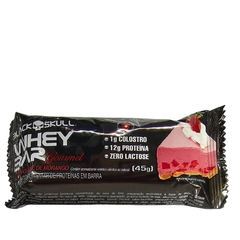 Whey Bar Barra de Proteínas Gourmet Sabor Torta de Mousse de Morango Black Skull 45g