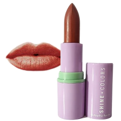 Batom Brilho Intenso Marrom Nude FPS 15 Shine Colors Abelha Rainha 3,7g