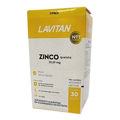 Suplemento Alimentar Zinco Quelato 29,59 mg Lavitan Cimed 30 Comprimidos