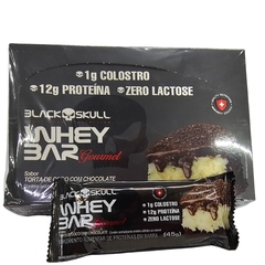 Kit 12 Whey Bar Barra de Proteínas Gourmet Sabor Torta de Coco com Chocolate Black Skull 45g