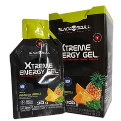 Kit 10 Xtreme Energy Gel Suplemento Alimentar Sabor Abacaxi com Acerola Black Skull 30g