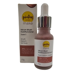 Sérum Blush, Batom, Sombra Multifuncional 3 em 1 Rosé Make Piatan Natural 20g