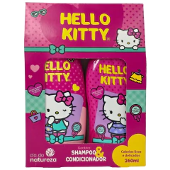 Kit Shampoo + Condicionador Cabelos Lisos e Delicados Hello Kitty Cia. da Natureza