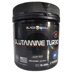 Glutamina em Pó Suplemento Alimentar Turbo Sem Sabor Black Skull 150g