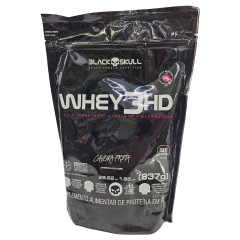 Whey em Pó Refil Concentrado + Isolado e Hidrolisado Sabor Baunilha 3 HD Black Skull 837g