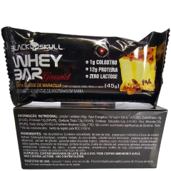 Whey Bar Barra de Proteínas Gourmet Sabor Torta de Mousse de Maracujá Black Skull 45g