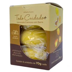 3 Sabonetes Barra Frutas Amarelas Todo Cuidado Mais Abelha Rainha 70g cada - eBena