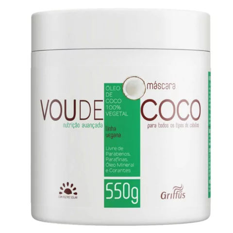 Máscara Linha Vegana Vou De Coco Griffus 550g