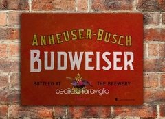Chapa rústica cerveza Budweiser