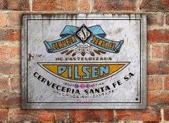 Chapa rústica cerveza Santa Fe Pilsen