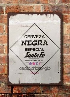 Chapa rústica cerveza Santa Fe Negra Especial