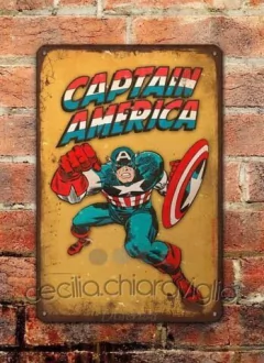 Chapa rústica Comic Captain America - comprar online
