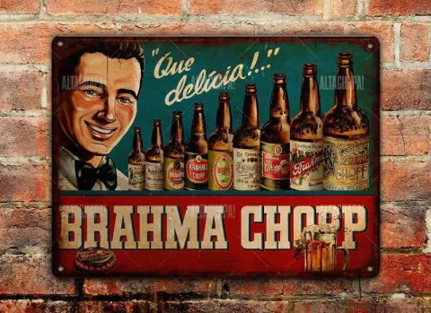 Chapa rústica cerveza Brahma Chopp - comprar online