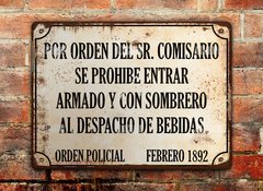 Chapa rústica Orden del Señor Comisaro - comprar online