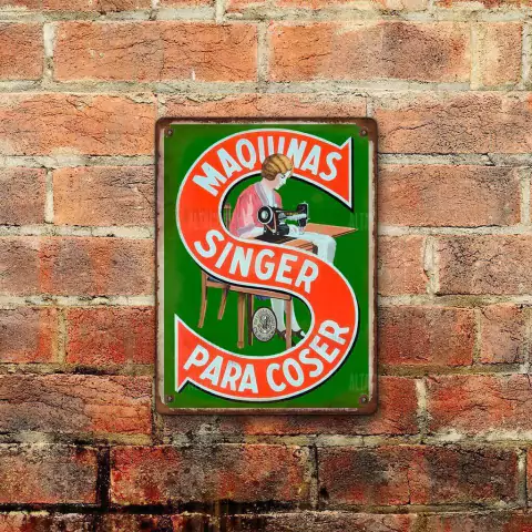Chapa rústica Maquina de coser Singer