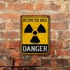 Chapa rústica Danger Restricted Area