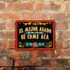 Chapa rústica Fileteado El mejor asado se come acá
