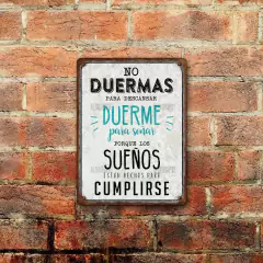 Chapa rústica No duermas para descansar sino para soñar