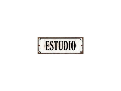 Chapa rústica Cartelito Estudio 28x10cm