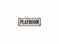 Chapa rústica Cartelito Playroom 28x10cm