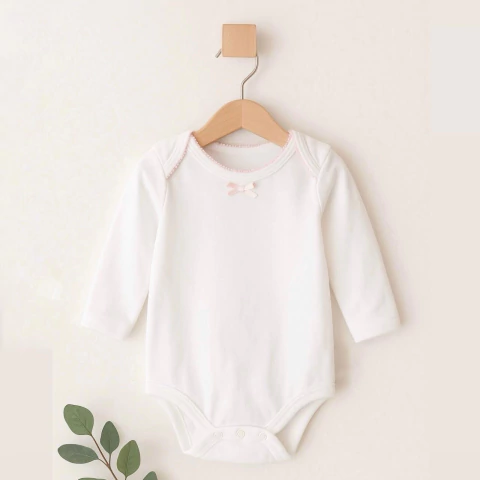 Bodie blanco - picot rosa - comprar online