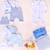 Conjunto cielito lindo celeste+ conjunto rayado celeste+ dos bodies MANGA CORTA+ enterito+ manta+ campera