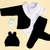 Conjunto negro- bodie manga corta blanco - bandana blanca