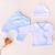 Conjunto cielito lindo celeste+ conjunto rayado celeste+ dos bodies MANGA CORTA+ enterito+ manta+ campera en internet