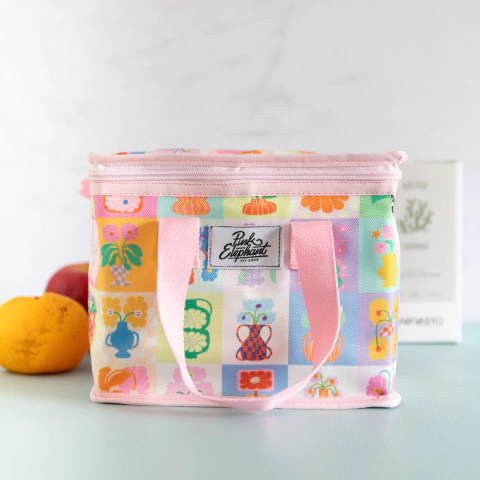 Lunchera chica flores retro