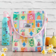 Lunchera grande flores retro