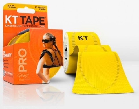 KT Tape PRO com 20 tiras pre cortadas - Amarelo