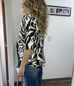 Remera 3/4 Beige & negra - comprar online