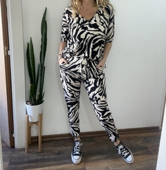 Remera 3/4 Beige & negra - ANIMAL PINK