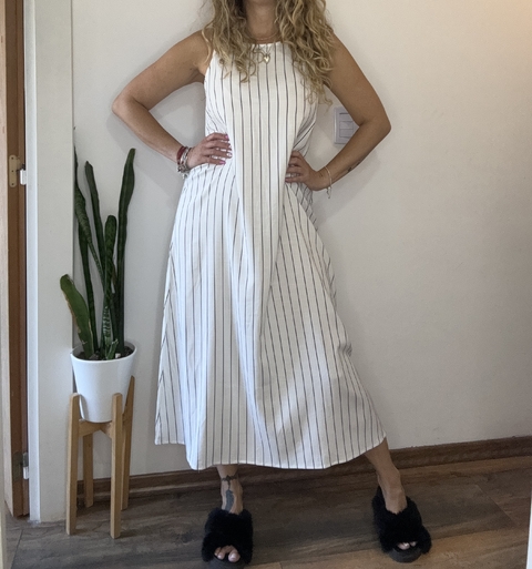 Vestido Lino rayado